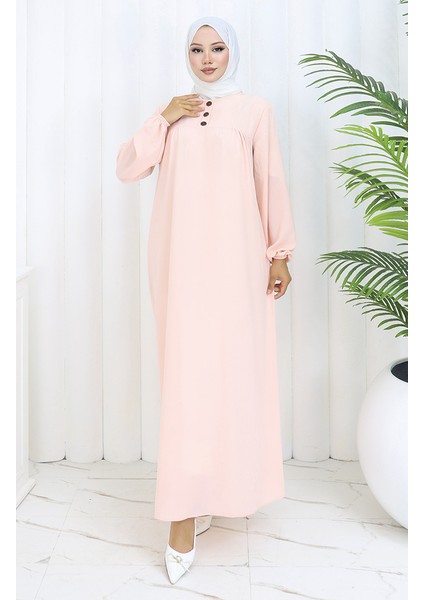 Robalı Elbise 4109-01 Pudra