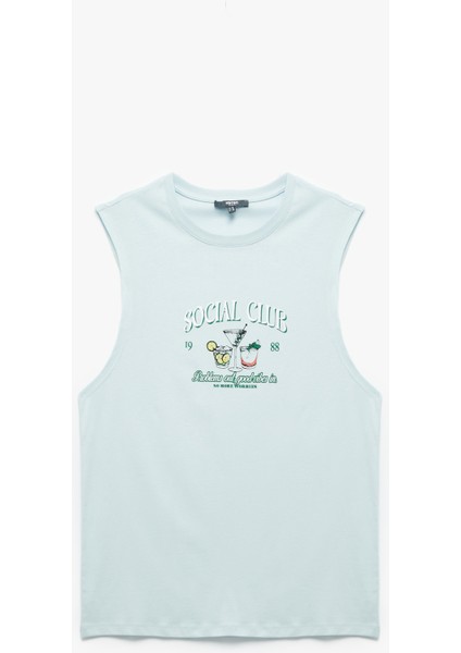 Bisiklet Yaka Pamuklu Regular Fit Baskılı Kolsuz Atlet modelleri