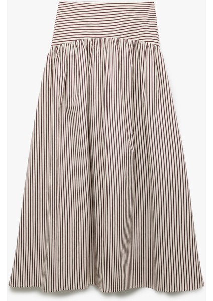 x Melis Ağazat - Gabardin Kumaş Belden Oturtma Detaylı Uzun Kloş Etek fırsatları