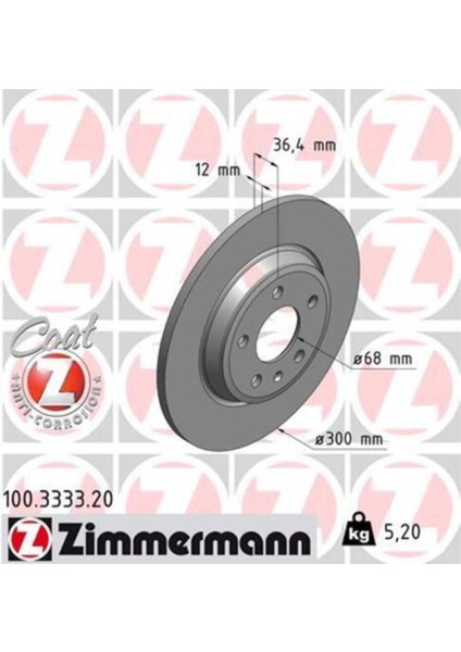 100.3333.20 Arka Fren Diski A4-A5 1.8-2.0 07 A6 1.8-2.0 11 A7 2.0-2.8 11 Q5 2.0 09 98647
