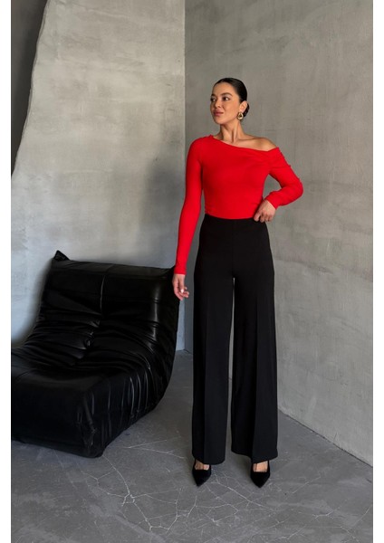 Full Likra Premium Kalite Kemersiz Palazzo Pantolon