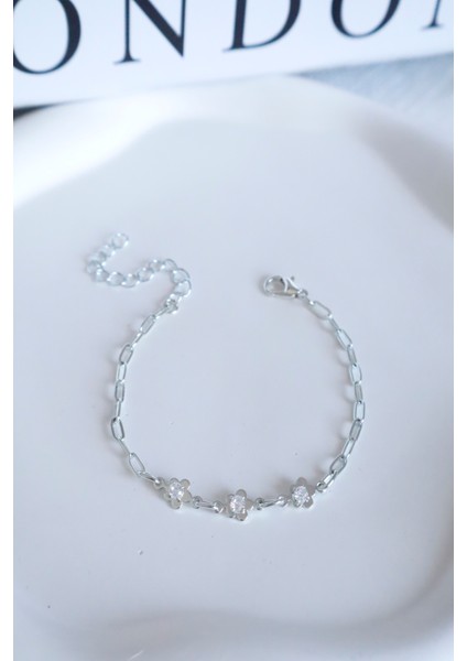 Kadın Bileklik 14K Elips Zincir Zirkon Taşlı Çiçek Bileklik fiyatları