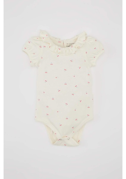 Kız Bebek Yeni Doğan Meyve Desenli Kısa Kollu Çıtçıtlı Body C2540A524SM