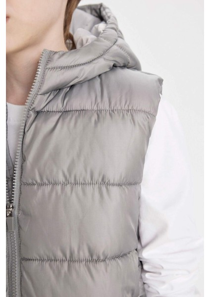 Erkek Çocuk Su İtici Kapüşonlu Fermuarlı Şişme Yelek C4334A824AU