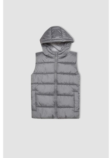 Erkek Çocuk Su İtici Kapüşonlu Fermuarlı Şişme Yelek C4334A824AU