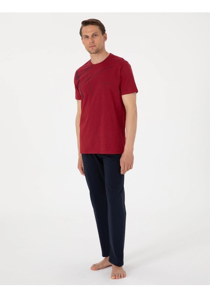 Erkek Kısa Kollu Bisiklet Yaka Pijama Takım