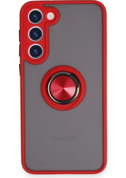 Samsung Galaxy S23 Plus Kılıf Montreal Yüzüklü Silikon Kapak - Kırmızı - CPT105773-6907
