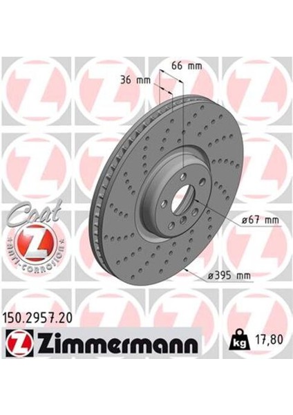 Zımmermann 150.2957.20 Fren Aynası On Sol Bmw G30 G11 X6 G06