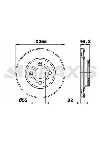 Braxıs AE0297 On Fren Aynası Havalı Toyota Yarıs Vvtı 06-13 Kampanalı (255×4)