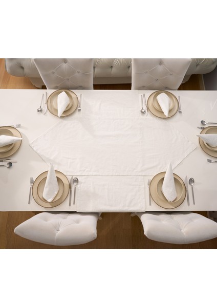 Çiçek Desenli 2 Parça Beyaz Sofra Sunum Seti 1 Adet Üçgen Runner 50x150 cm - 1 Adet Dikdörtgen Runner 50x150 cm indirimleri