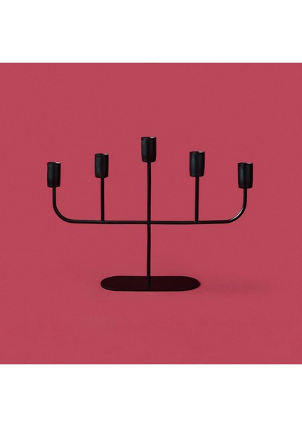 Deco Lucetta Şamdan - Siyah - 23 cm