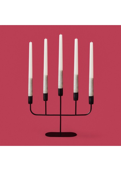 Deco Lucetta Şamdan - Siyah - 23 cm