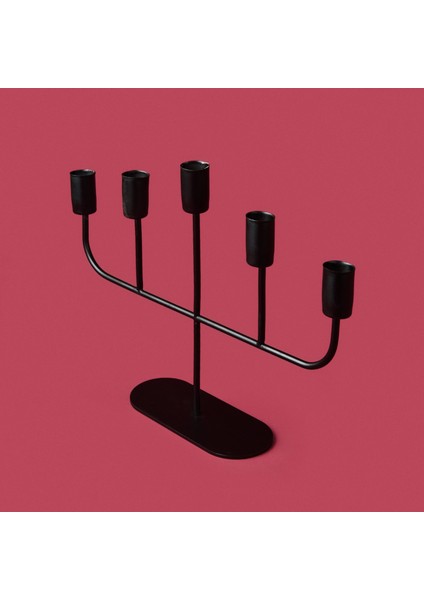 Deco Lucetta Şamdan - Siyah - 23 cm