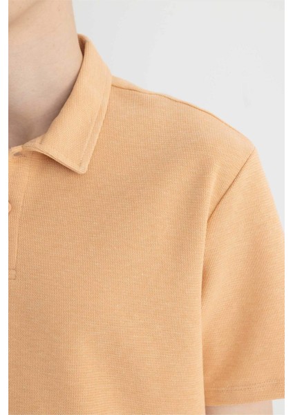 New Regular Fit Polo Yaka Basic Düz Kısa Kollu Tişört B4939AX24SP