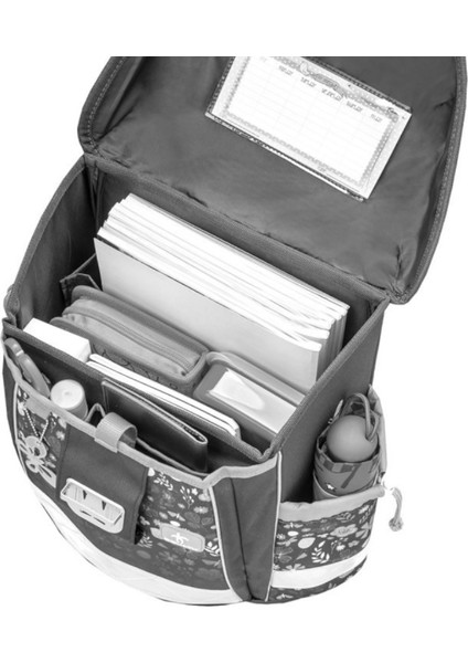 Hafif (900 Gr) Ortopedik Okul Çantası ve Kalemlik 2’li Set - Mor Kedicik Desenli indirimleri