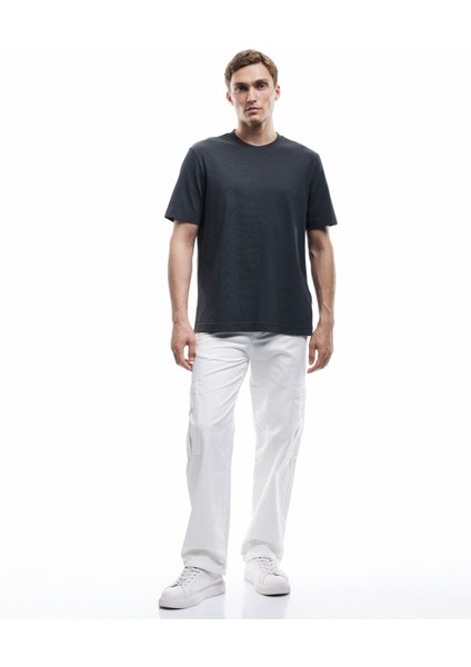 Pamuklu Kısa Kollu Bisiklet Yaka Basic Tişört fiyatları