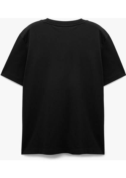 Pamuklu Kısa Kollu Bisiklet Yaka Basic Tişört fırsatları