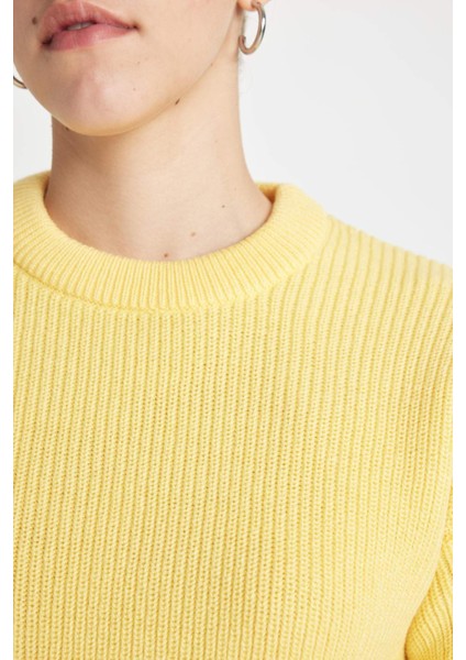 Regular Fit Basic Düz Selanik Örgülü Triko Kazak H6905AZ24WN