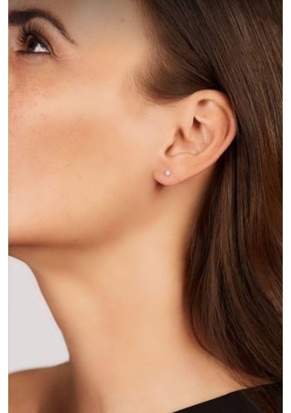 Sacce Scarves&Accessories Zirkon Taşlı 2 mm Tektaş Küpe