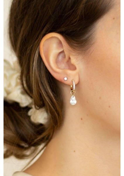 Sacce Scarves&Accessories Zirkon Taşlı 2 mm Tektaş Küpe fırsatları