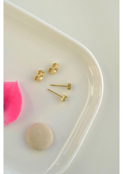Gold Mini Çiçek Küpe Dört Yaprak Çiçekli Küpe fırsatları