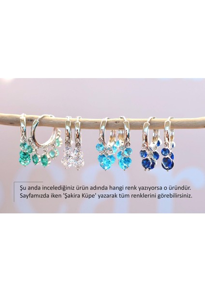 Gümüş Renkli Turquaz Taş Sallantılı Küpe Turquaz Taşlı Şakira Küpe fırsatları