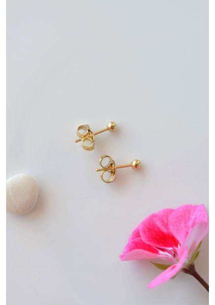 Gold Mini Top Küpe 3 mm fırsatları
