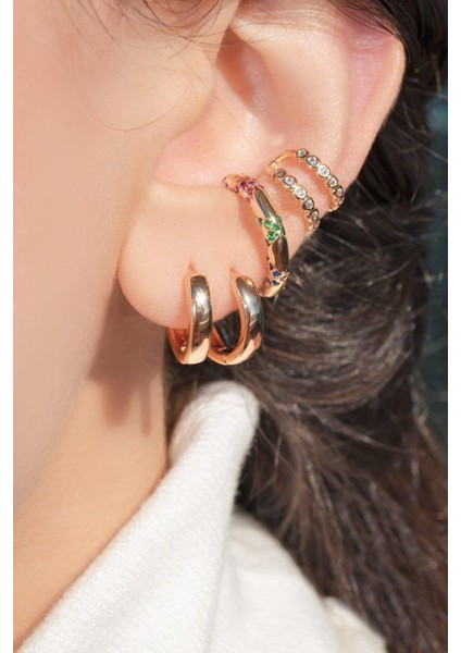 Düz Halka Küpe Rose Gold fırsatları