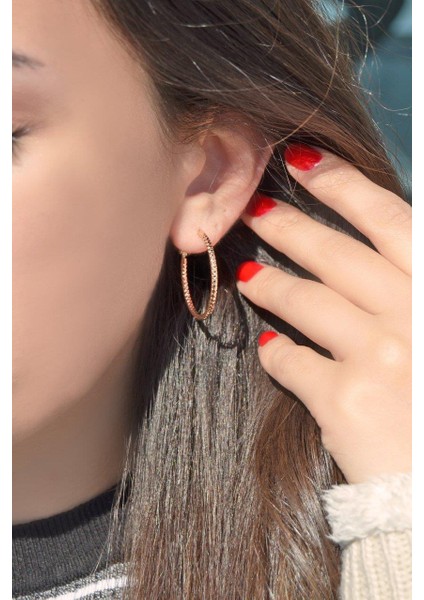 Büyük Boy Rose Gold Halka Küpe modelleri