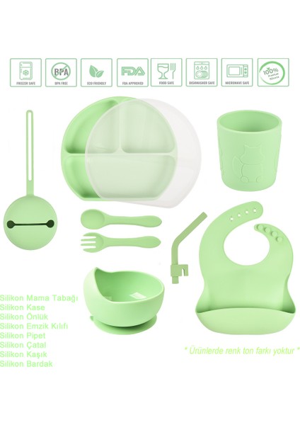 Silikon Beslenme Seti / Yeşil