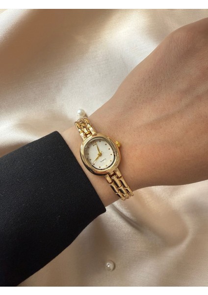 Retro Minimal Boncuk Kordon Vintage Kadın Kol Saati