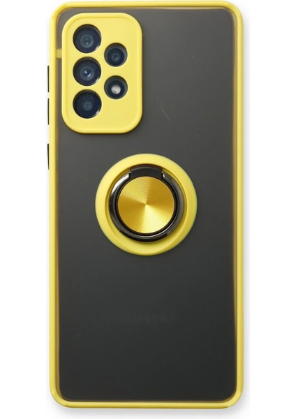 Samsung Galaxy A13 4g Kılıf Montreal Yüzüklü Silikon Kapak - Sarı - CPT108528-5982