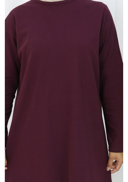 Rahat Kesim Cotton Sade Tunik 8757-02 Mürdüm fırsatları