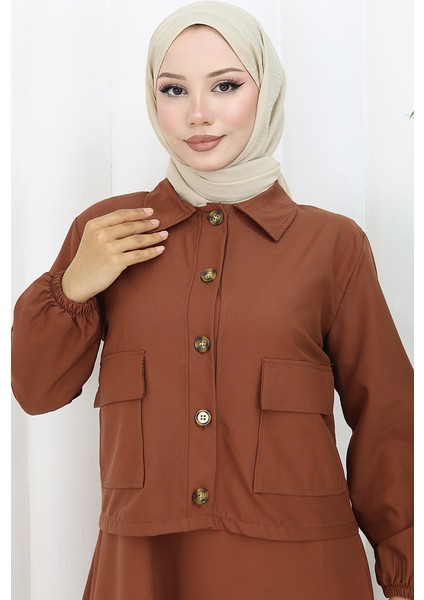 Jile Ceket Ikili Takım 0117-03 Kiremit modelleri