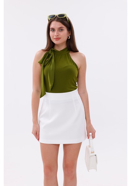 Fundacshoosesxgenıus Kadın Pensli Etek Iç Göstermez Lamineli kadın etek Kadın-Etek