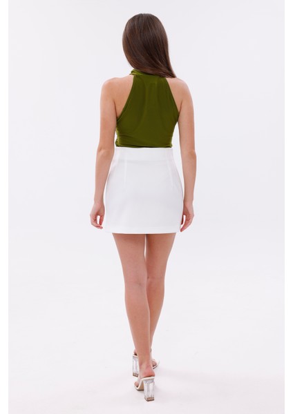 Fundacshoosesxgenıus Kadın Pensli Etek Iç Göstermez Lamineli kadın etek Kadın-Etek indirimleri