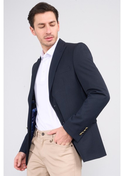 4635 Erkek Loco Slimfit Blazer Ceket Lacivert