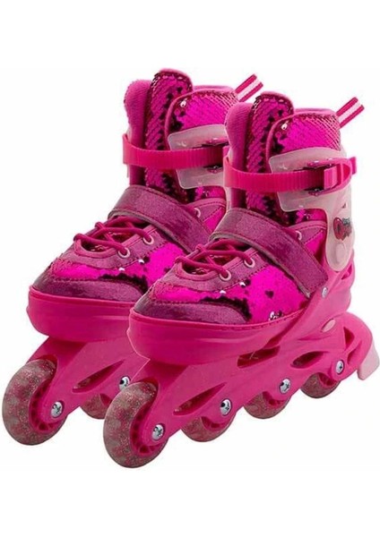 Nessiworld Rising Sports Inline 4 Teker Paten Pembe Payetli