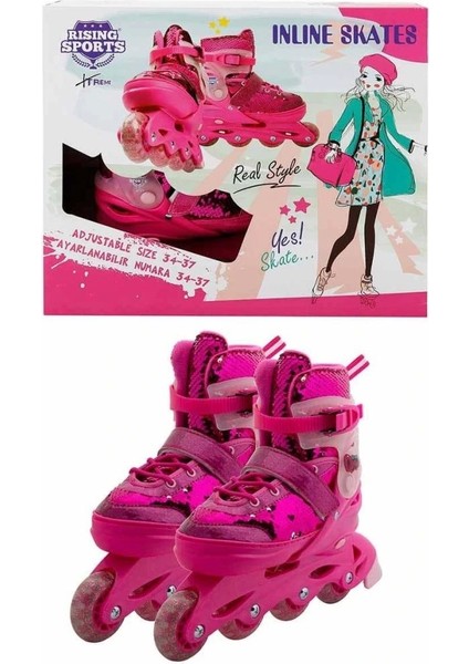 Nessiworld Rising Sports Inline 4 Teker Paten Pembe Payetli indirimleri