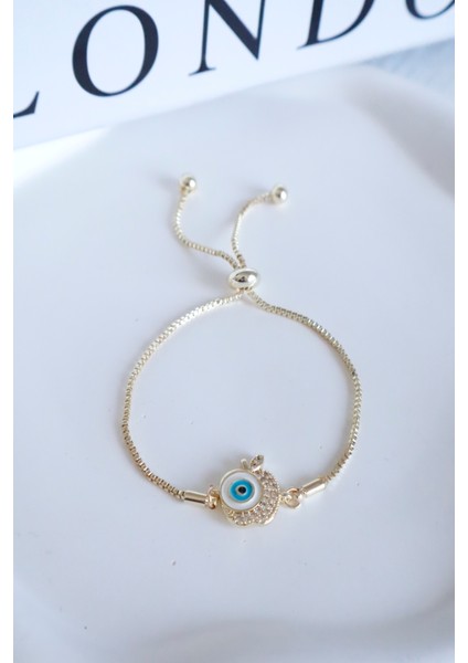 Kadın Bileklik 14K Mineli Elma Model Asansörlü Bileklik