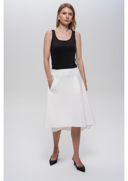 Asimetrik-Önden Cep Detaylı Etek