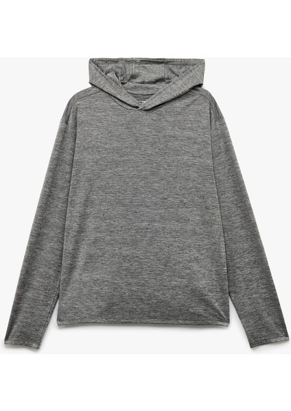 Slim Fit Uzun Kollu Kapüşonlu Spor Sweatshirt