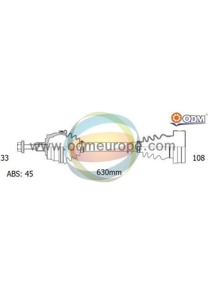 AD88007A Ön Aks Passat A4 96-01 1,8-1,8t Sag Komple (33X633X108 45T) Absli (Adr- Aeb-Apt) 45W
