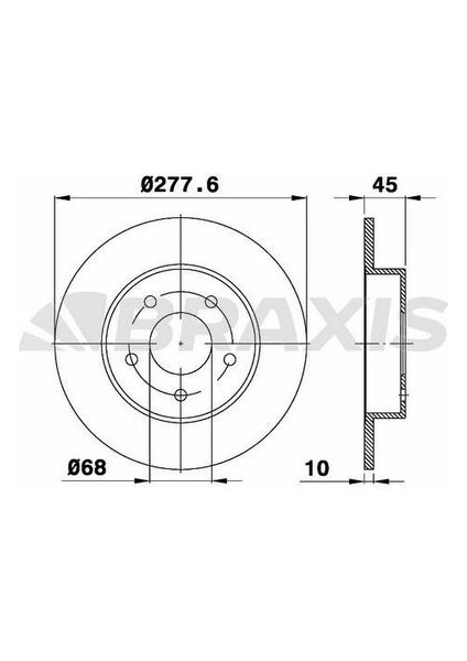 Braxıs AE0298 Arka Fren Dısk Aynası Duz Prımera P12 03-10 (278×5)