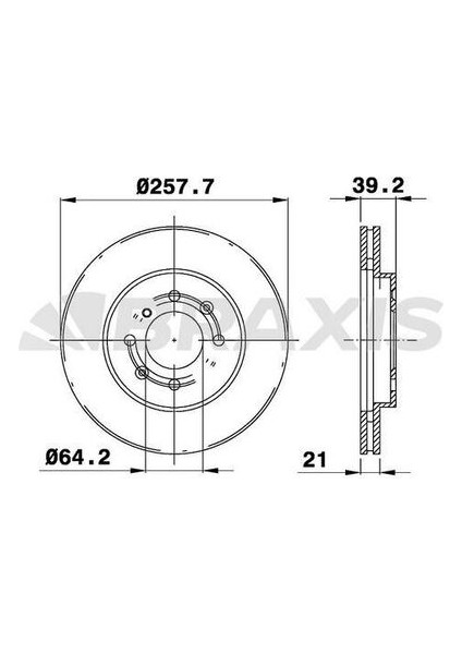 Braxıs AE0207 On Fren Dıskı (Aynası) Havalı Honda Jazz 09-12 Honda Cıty 08> (258×4)