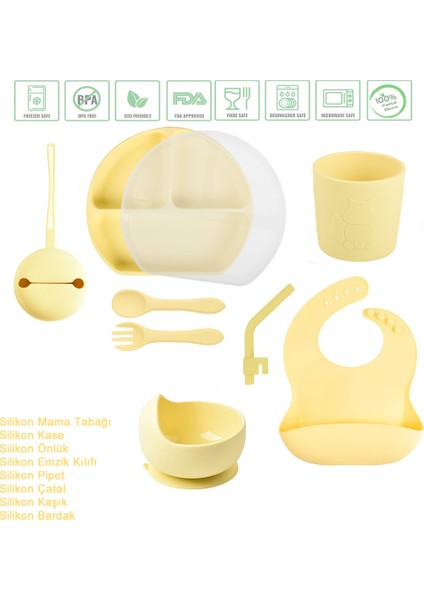 Silikon Beslenme Seti / Sarı