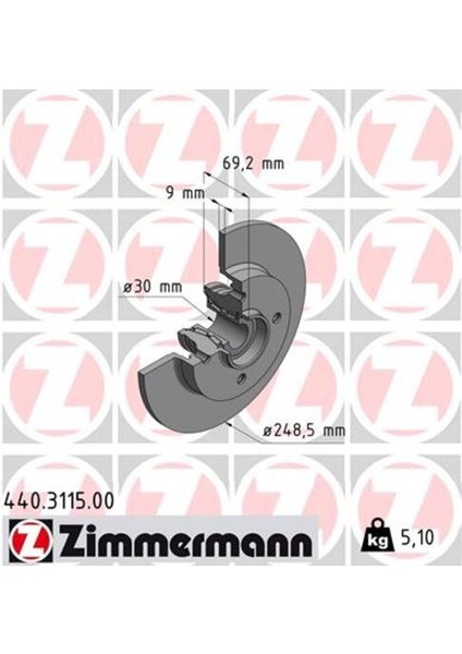 Zımmermann 440.3115.00 Arka Fren Aynası Poryalı CROSSLAND-C3-C3AIRCROSS-C4-307-208-207-2008 13 249X9X4DL Dolu