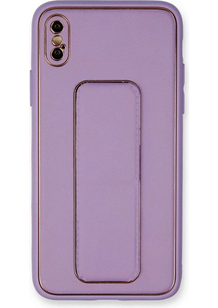 iPhone Xs Max Kılıf Coco Deri Standlı Kapak - Koyu Lila - CPT105570-4875