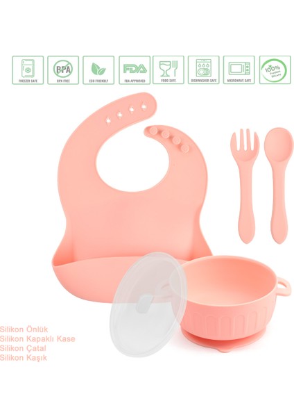 Jojobebekbebek Silikon Beslenme Seti / Pembe