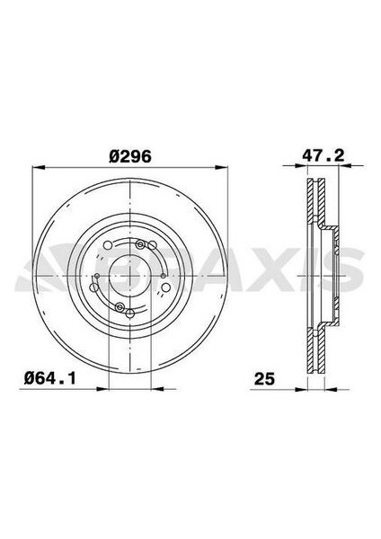 AE0554 AE0554 Ön Fren Diski Havalı Honda Accord 2.2dt I Dtec 08-15 296X5 45251TL1G01